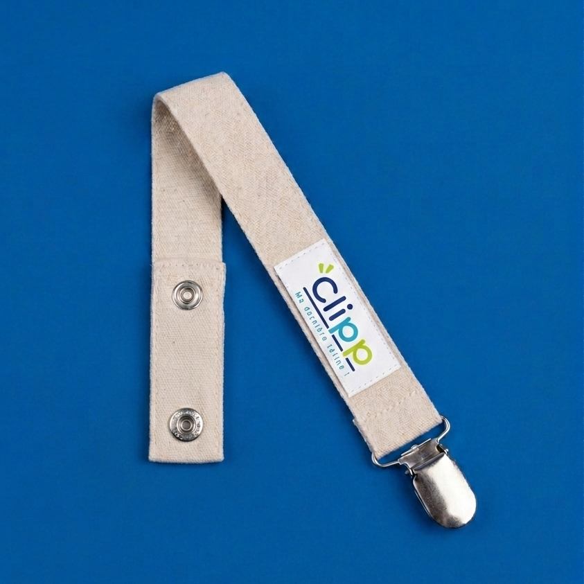 Attache tétine en toile de coton bio