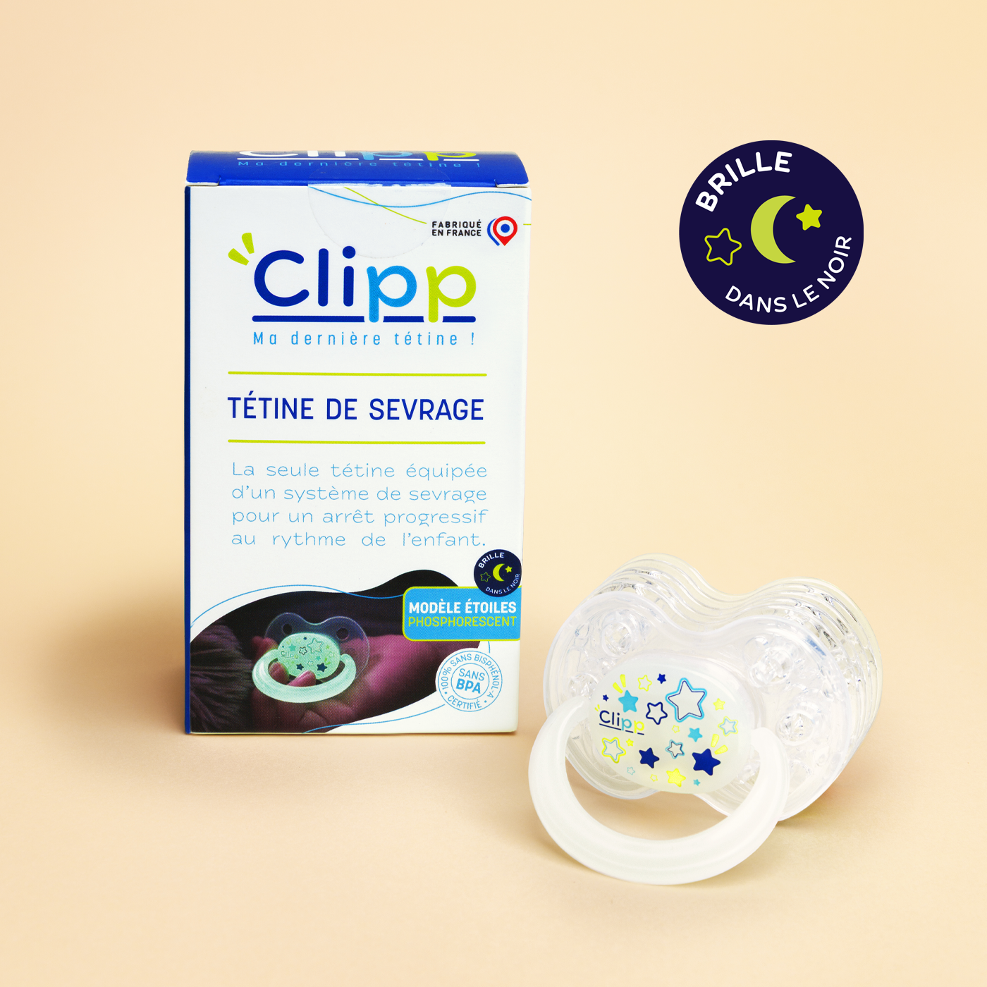 Glow-in-the-dark weaning pacifier